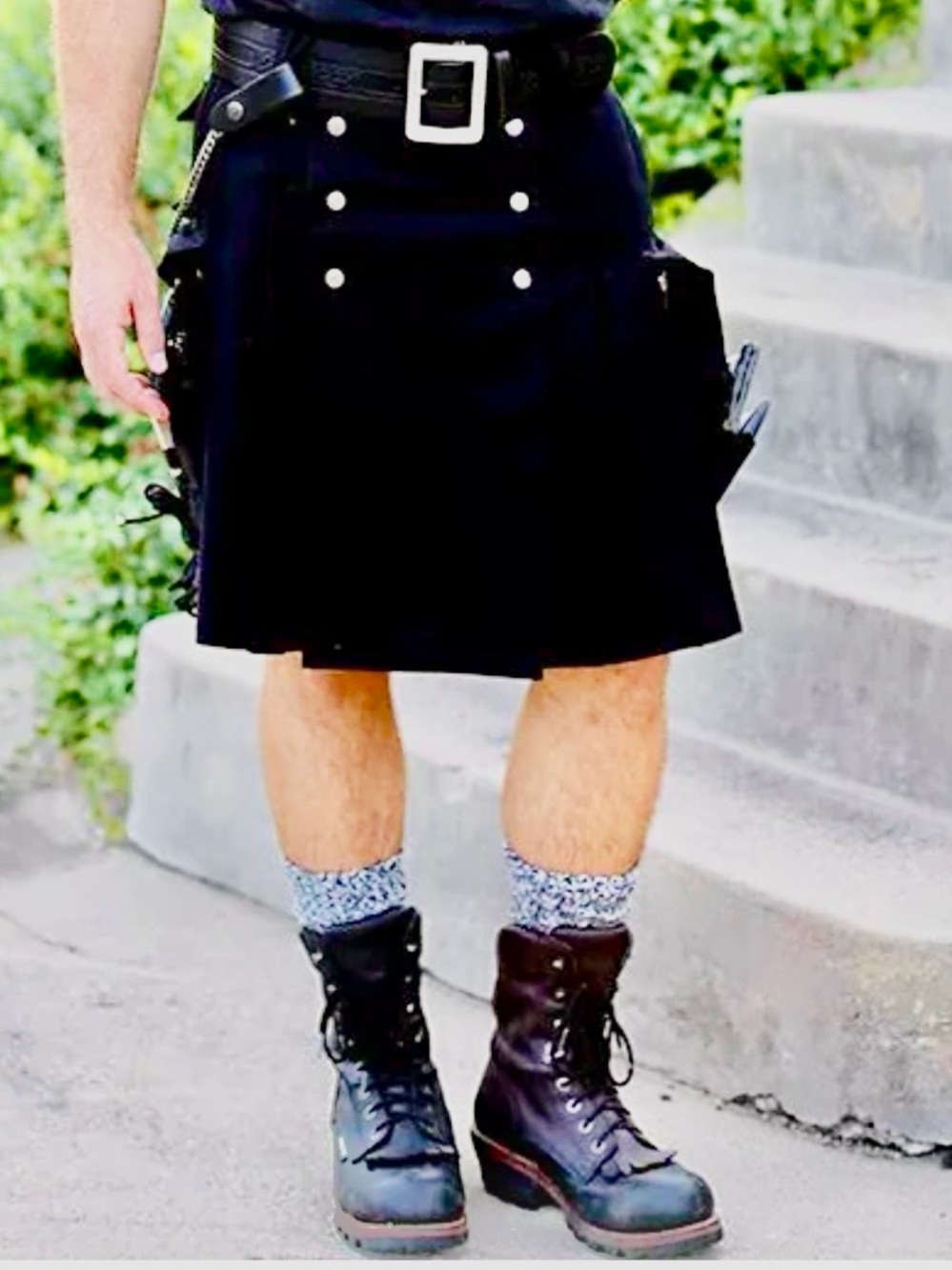 Kiltman Street Kilts Black Size 34 short utility kilt heavy duty Celts Scot EUC